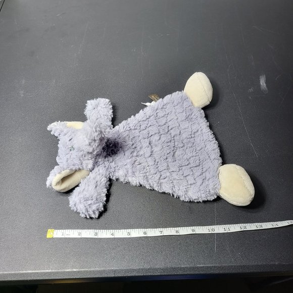 2019 Demdaco Gray Elephant Lovey Security Blanket Plush Stuffie with Rattle - Picture 8 of 8